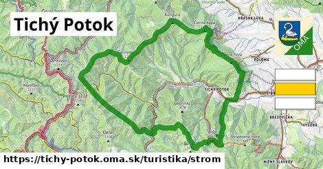 Tichý Potok Turistické trasy strom 