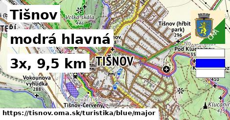 Tišnov Turistické trasy modrá hlavná