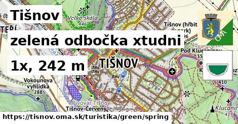 Tišnov Turistické trasy zelená odbočka xtudni