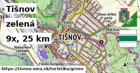 Tišnov Turistické trasy zelená 