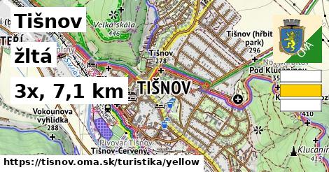 Tišnov Turistické trasy žltá 