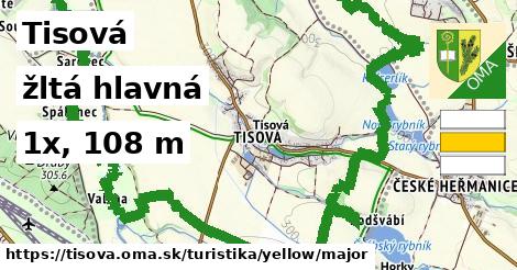 Tisová Turistické trasy žltá hlavná