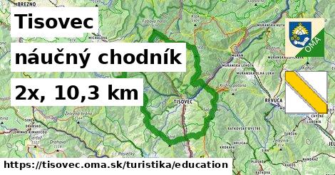 Tisovec Turistické trasy náučný chodník 