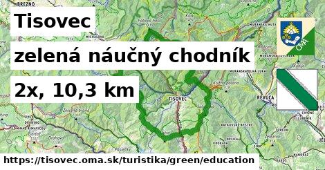 Tisovec Turistické trasy zelená náučný chodník