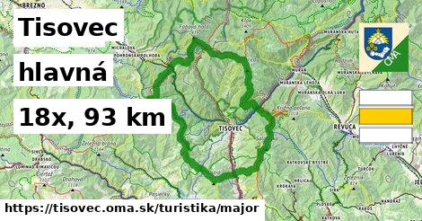 Tisovec Turistické trasy hlavná 