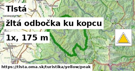 Tlstá Turistické trasy žltá odbočka ku kopcu