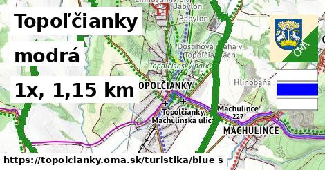 Topoľčianky Turistické trasy modrá 