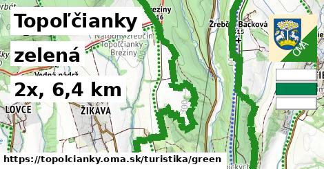 Topoľčianky Turistické trasy zelená 