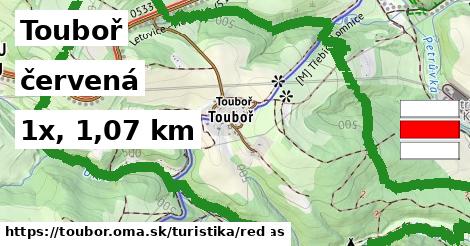 Touboř Turistické trasy červená 