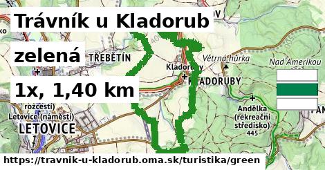 Trávník u Kladorub Turistické trasy zelená 