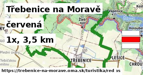 Třebenice na Moravě Turistické trasy červená 