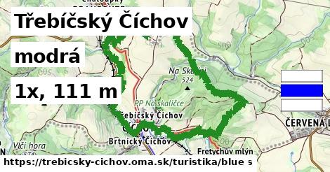 Třebíčský Číchov Turistické trasy modrá 