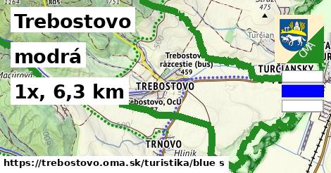 Trebostovo Turistické trasy modrá 