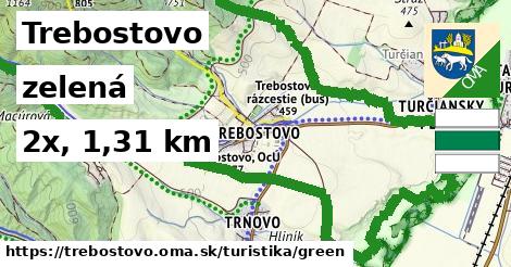 Trebostovo Turistické trasy zelená 