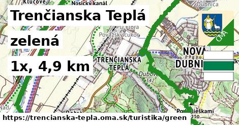 Trenčianska Teplá Turistické trasy zelená 