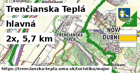 Trenčianska Teplá Turistické trasy hlavná 