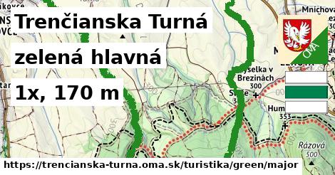 Trenčianska Turná Turistické trasy zelená hlavná