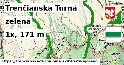 Trenčianska Turná Turistické trasy zelená 