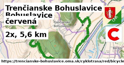 Trenčianske Bohuslavice Cyklotrasy červená bicycle