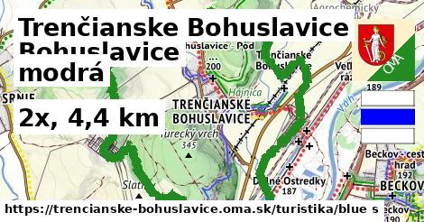 Trenčianske Bohuslavice Turistické trasy modrá 