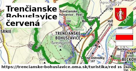 Trenčianske Bohuslavice Turistické trasy červená 