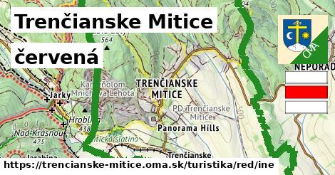 Trenčianske Mitice Turistické trasy červená iná