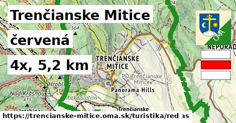 Trenčianske Mitice Turistické trasy červená 