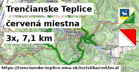 Trenčianske Teplice Turistické trasy červená miestna