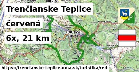 Trenčianske Teplice Turistické trasy červená 