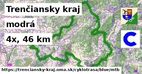 Trenčiansky kraj Cyklotrasy modrá mtb