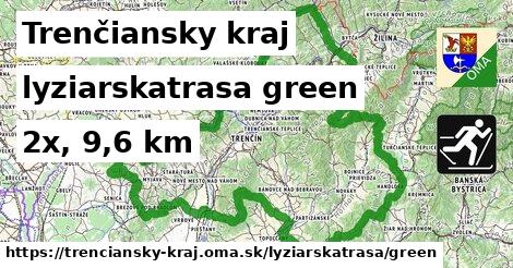 Trenčiansky kraj Lyžiarske trasy zelená 