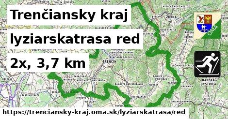 Trenčiansky kraj Lyžiarske trasy červená 