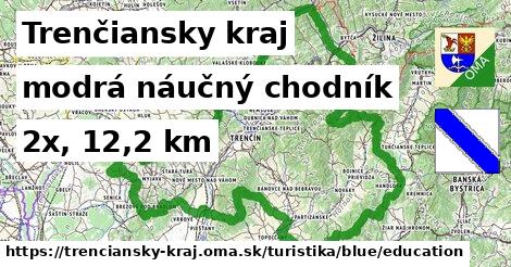 Trenčiansky kraj Turistické trasy modrá náučný chodník