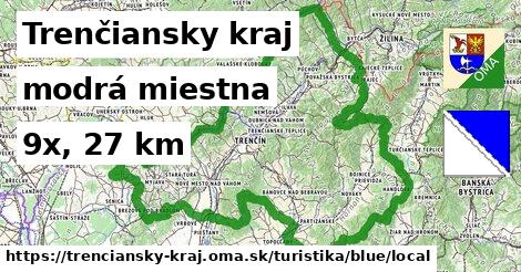 Trenčiansky kraj Turistické trasy modrá miestna