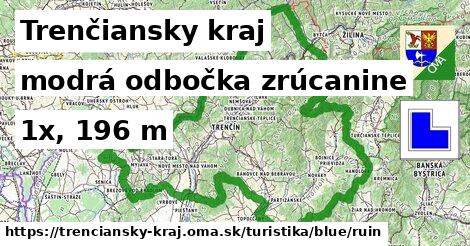 Trenčiansky kraj Turistické trasy modrá odbočka zrúcanine