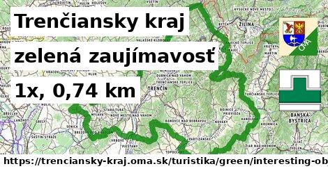 Trenčiansky kraj Turistické trasy zelená zaujímavosť