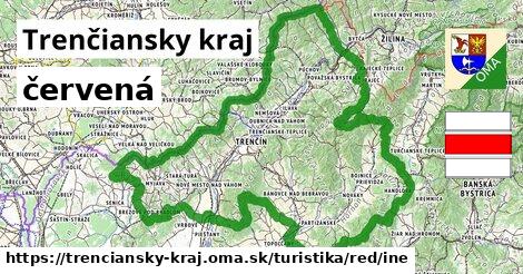 Trenčiansky kraj Turistické trasy červená iná