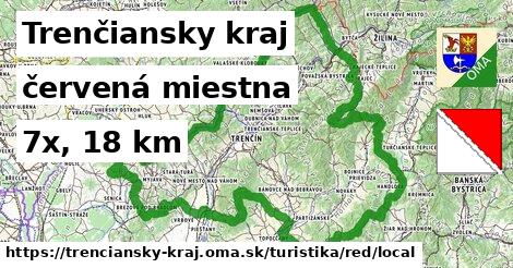 Trenčiansky kraj Turistické trasy červená miestna