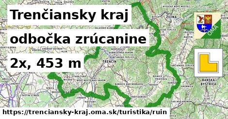 Trenčiansky kraj Turistické trasy odbočka zrúcanine 