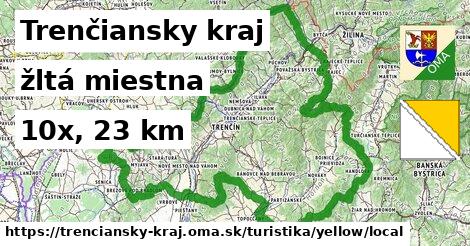 Trenčiansky kraj Turistické trasy žltá miestna