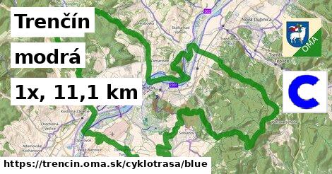 Trenčín Cyklotrasy modrá 