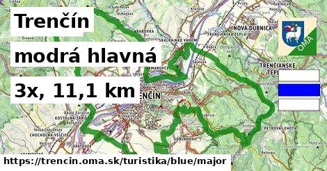 Trenčín Turistické trasy modrá hlavná