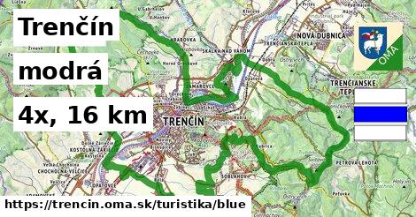 Trenčín Turistické trasy modrá 