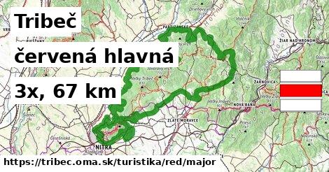 Tribeč Turistické trasy červená hlavná