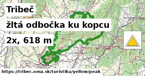 Tribeč Turistické trasy žltá odbočka ku kopcu