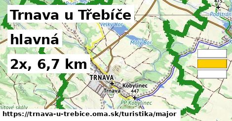 Trnava u Třebíče Turistické trasy hlavná 