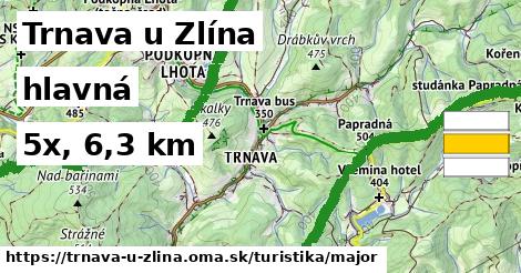 Trnava u Zlína Turistické trasy hlavná 