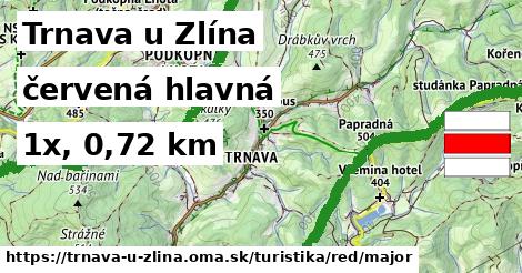 Trnava u Zlína Turistické trasy červená hlavná