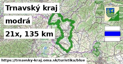 Trnavský kraj Turistické trasy modrá 