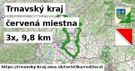 Trnavský kraj Turistické trasy červená miestna